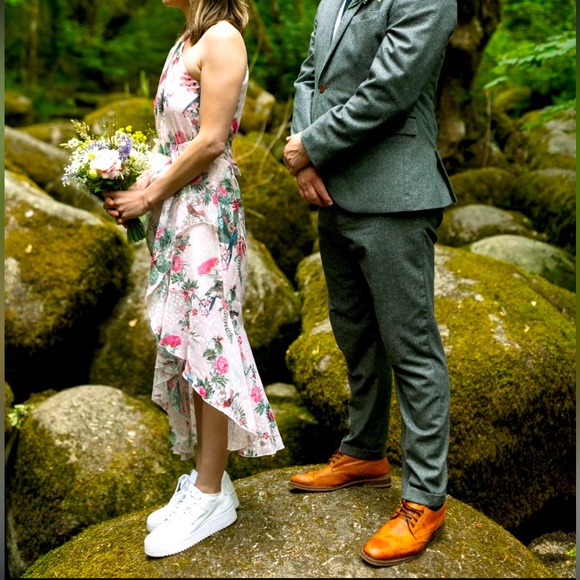 Floral Lipsy London S high low bridesmaid dress - Picture 1 of 8